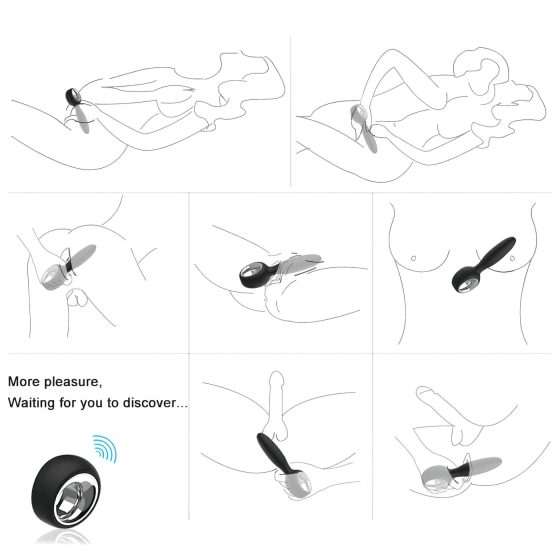 Aixiasia Dylon-Remote - akumulátorový, rádiový anální vibrátor (černý)
