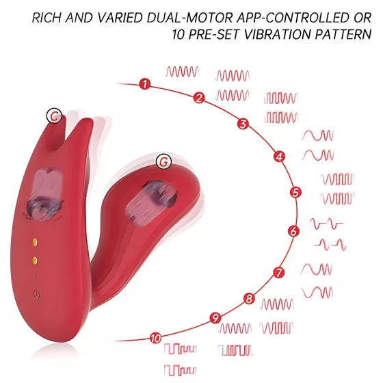 Magic Motion Umi - připínací vibrátor - chytrý, dobíjecí - červený