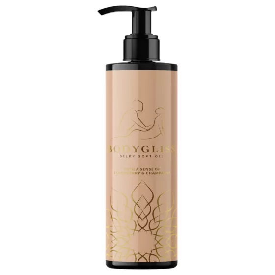 Bodygliss - masážní olej a lubrikant - jahoda - 150 ml