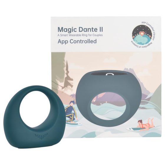 Magic Motion Dante II - chytrý, nabíjecí vibrační kroužek na penis (modrý)