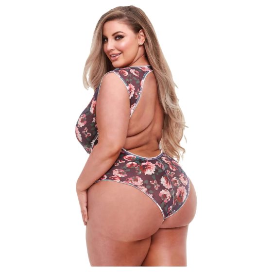 Baci Plus Size - body pro plnoštíhlé - květinová krajka