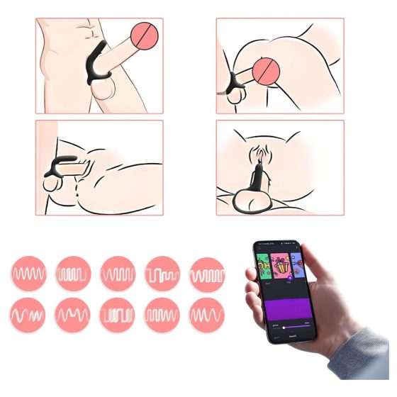 Magic Motion Rise - vibrační erekční kroužek - chytrý, dobíjecí - černý