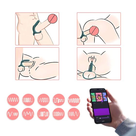 Magic Motion Rise - chytrý, akumulátorový vibrační kroužek na penis (zelený)