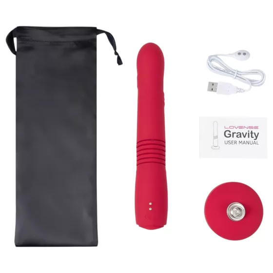 LOVENSE Gravity - akumulátorový, přírazový vibrátor (červený)