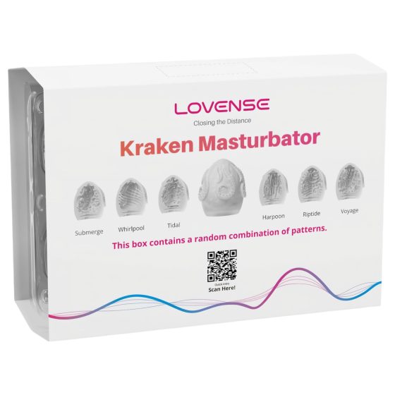 LOVENSE Kraken - masturbátor ve tvaru vajíčka - 6ks (bílá)