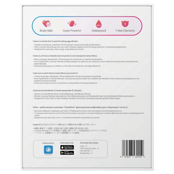 Lovense Vulse - vibrační vajíčko s funkcí pohybu - červené