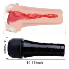   Tracy's Dog 3D Stroker - realistická umělá vagína v pouzdře (černo-béžová)